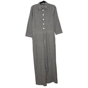 Christy Dawn Deadstock Gray Woven Stone Painter Jumpsuit - Small